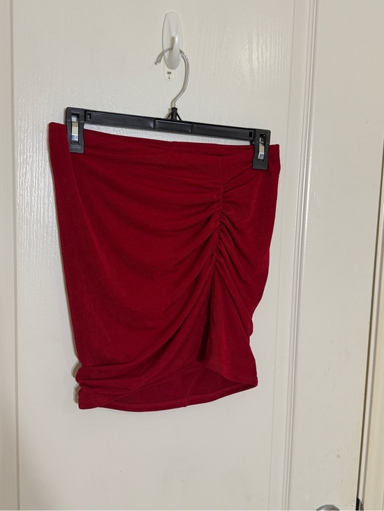 naked wardrobe Dresses & Skirts - Naked Wardrobe Red Side Ruched Bodycon Mini Skirt Night Out Y2K Party M